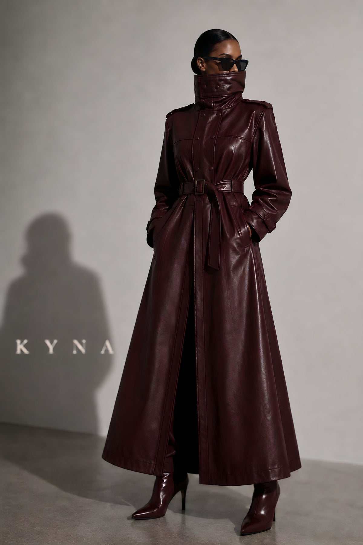 MANTEAU CONVERTIBLE 2-EN-1 KYNA — BORDEAUX