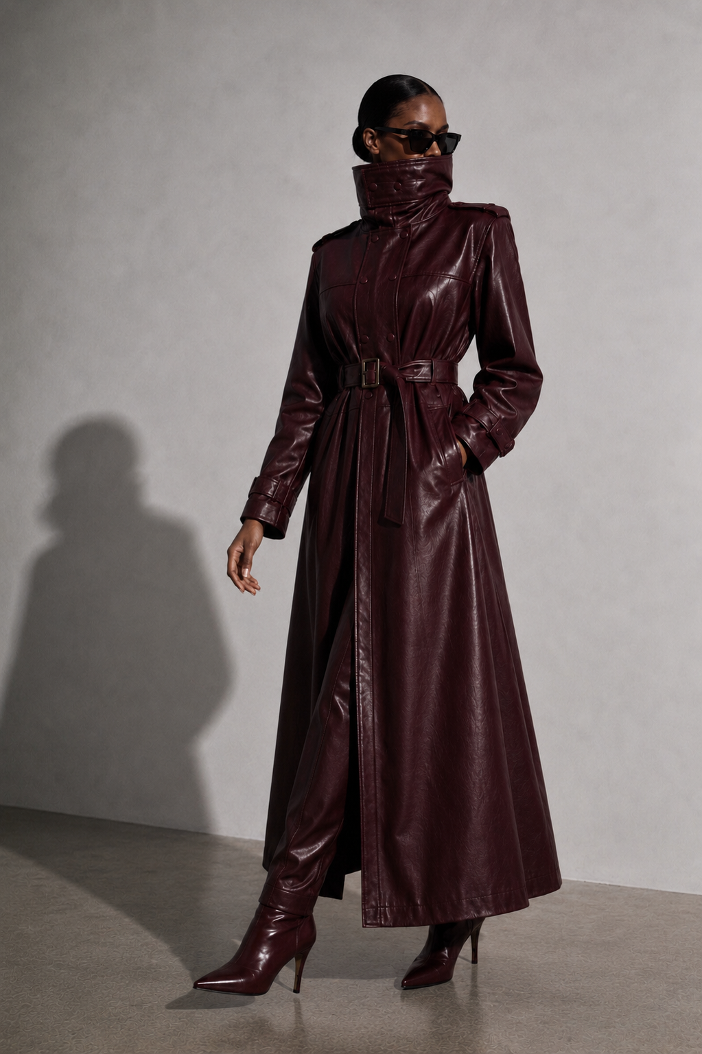 MANTEAU CONVERTIBLE 2-EN-1 KYNA — BORDEAUX